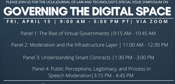 Event information in white text on a blue background