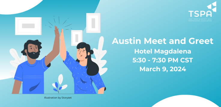 Light blue banner with picture of persons doing a high-five and text describing the event.