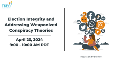 White banner with text describing the event. Image is of person sitting down pretzel-style on the ground holding a phone and icons of different social media sites appearing as branches of the tree that they are sitting in front of.