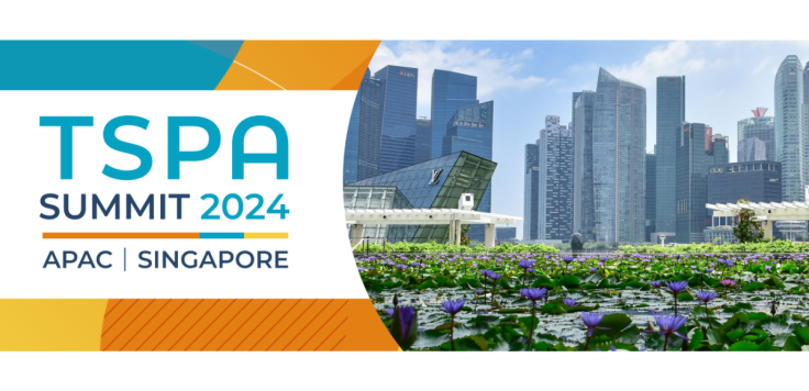Banner with image of Singapore from Marina Bay Sands. Image include text "TSPA Summit 2024 | APAC | Singapore