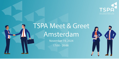 Light blue banner with image of 2 sets of people conversing with image of clear glyphs in the background.