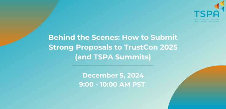 Blue banner with half circles with text describing the event
