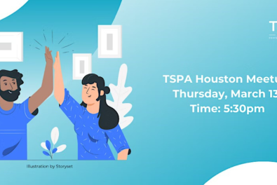 Photo of 2 people high-fiving with text describing the event