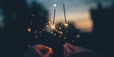 Hands holding sparklers