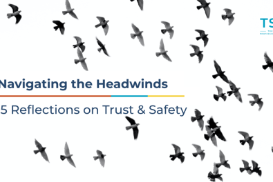 White banner with images of birds flying in a V formation.